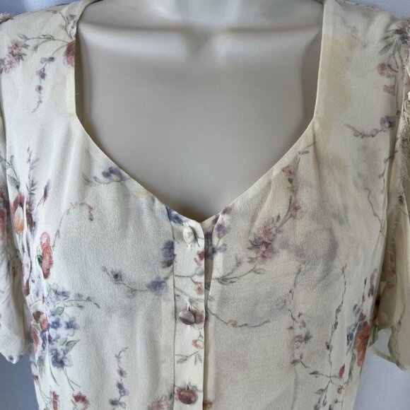 LoveShackFancy Cora Cream Floral Boho Mini Dress $425 - Picture 6 of 14